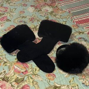 Amazon Essentials Black Fuzzy boot Socks and ear muffs, never worn